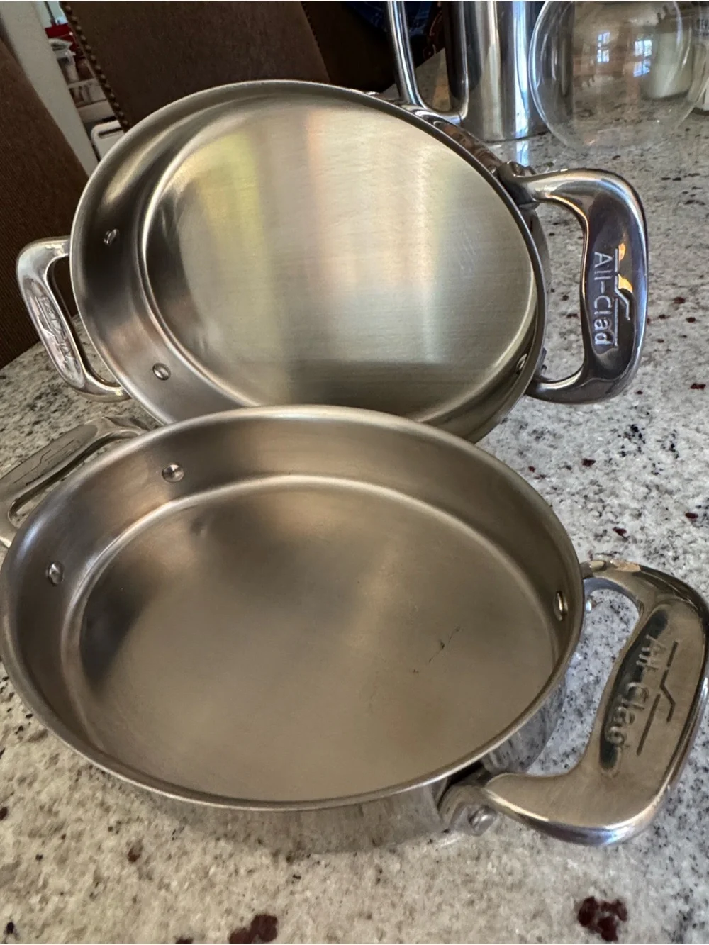 ALL CLAD MINI CASSEROLE PANS OVAL STAINLESS STEEL LIKE NEW CAPACITY IS 16 oz